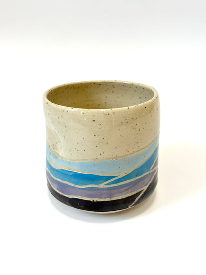 Ceramic Landscape Tumbler - Blue / Purple