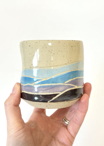 Ceramic Landscape Tumbler - Blue / Purple