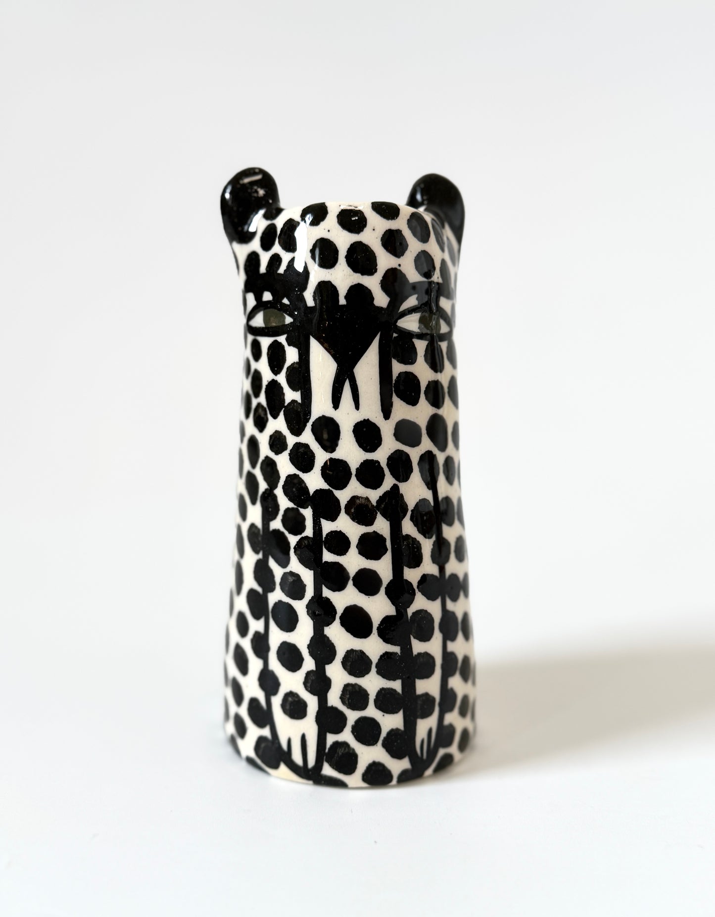 Miniature Ceramic Cheetah Vase by Studio Soph - White