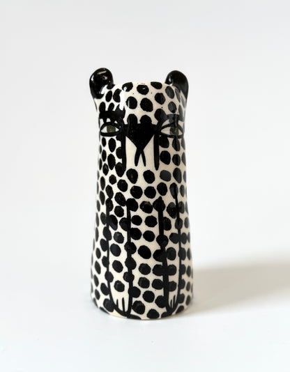 Miniature Ceramic Cheetah Vase by Studio Soph - White