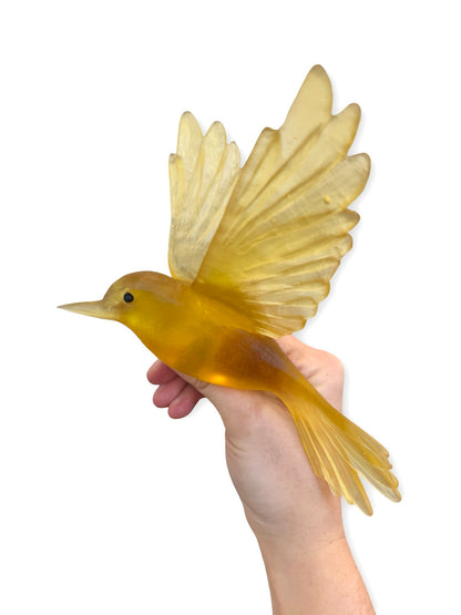 Fernbird / Mātātā - Chardonnay - Glass artwork by Luke Jacomb