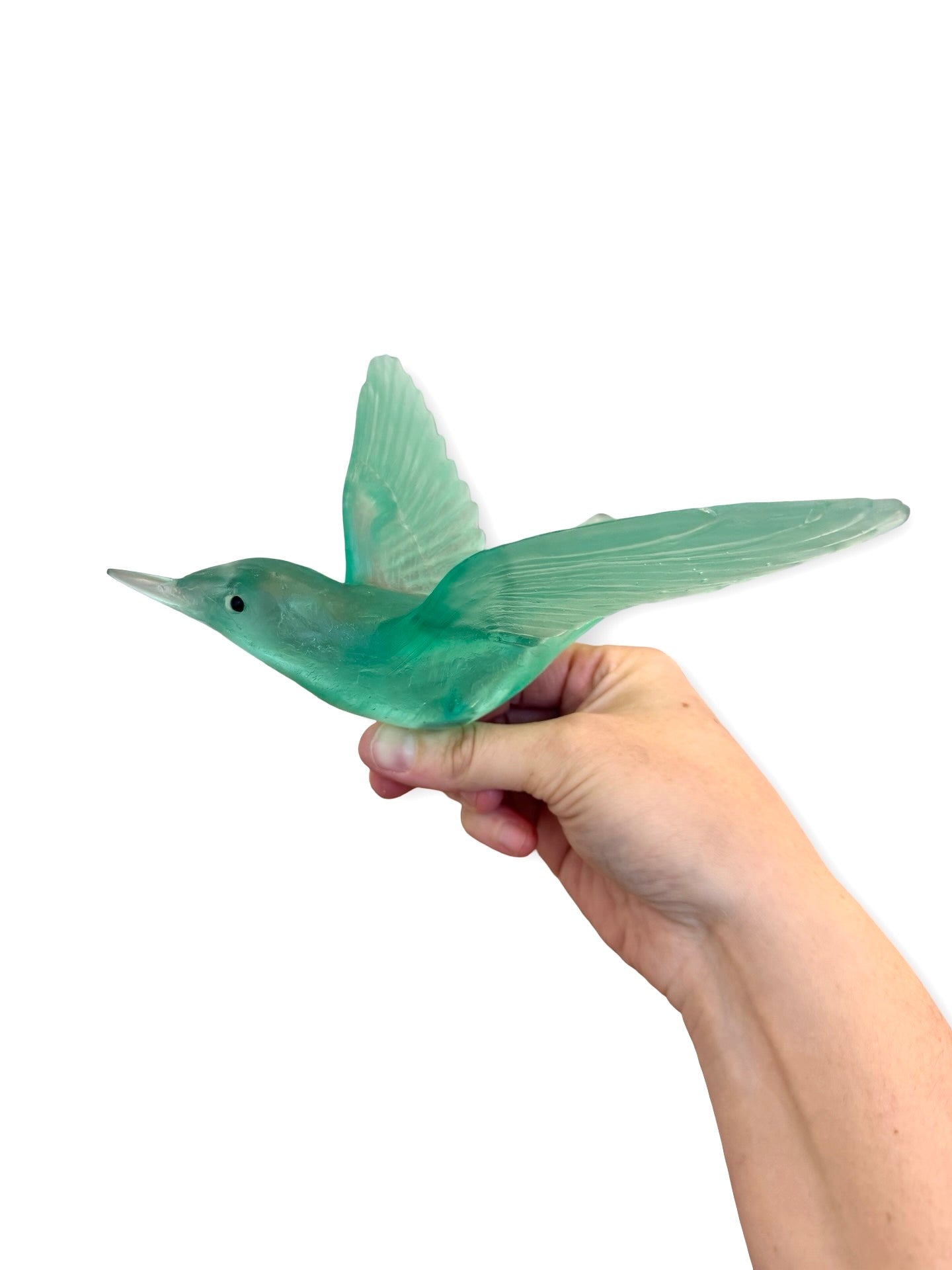 Bellbird / Korimako - Tourmaline - Glass artwork by Luke Jacomb