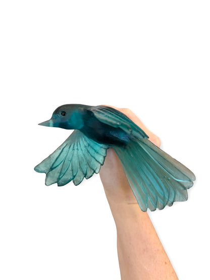 Fantail / Pīwakawaka #2 (Wings Down) - Jade