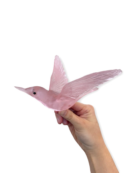 Bellbird / Korimako #2 (Wings Back) - Pink - By Luke Jacomb Studio
