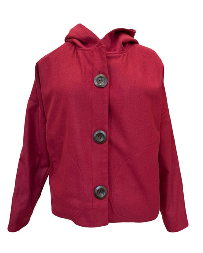 "Ava" Wool Blend Jacket - Burgundy