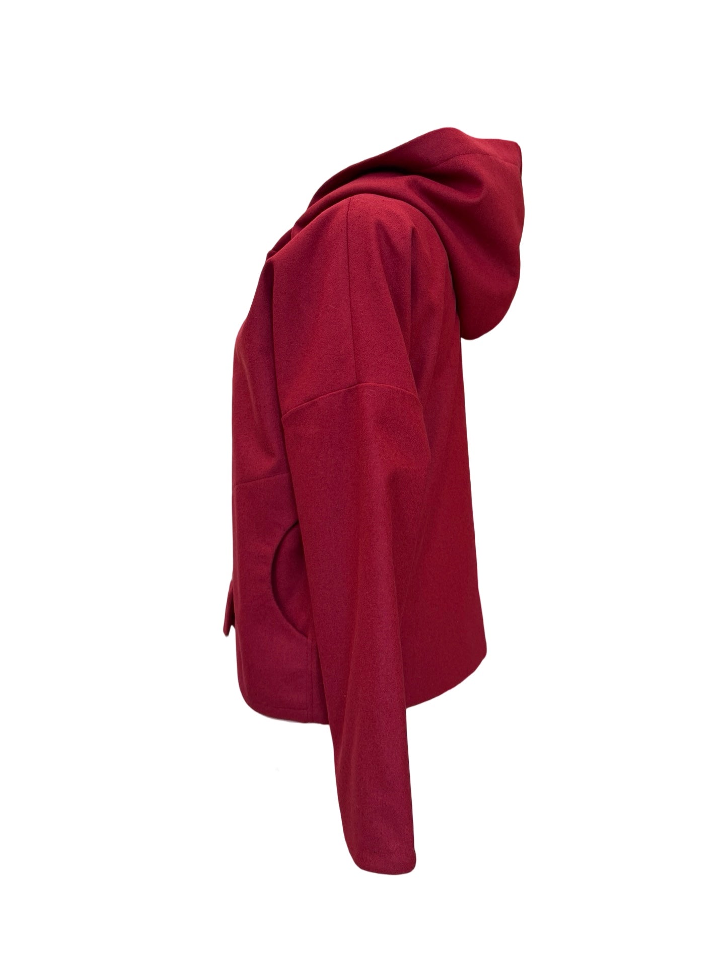 "Ava" Wool Blend Jacket - Burgundy