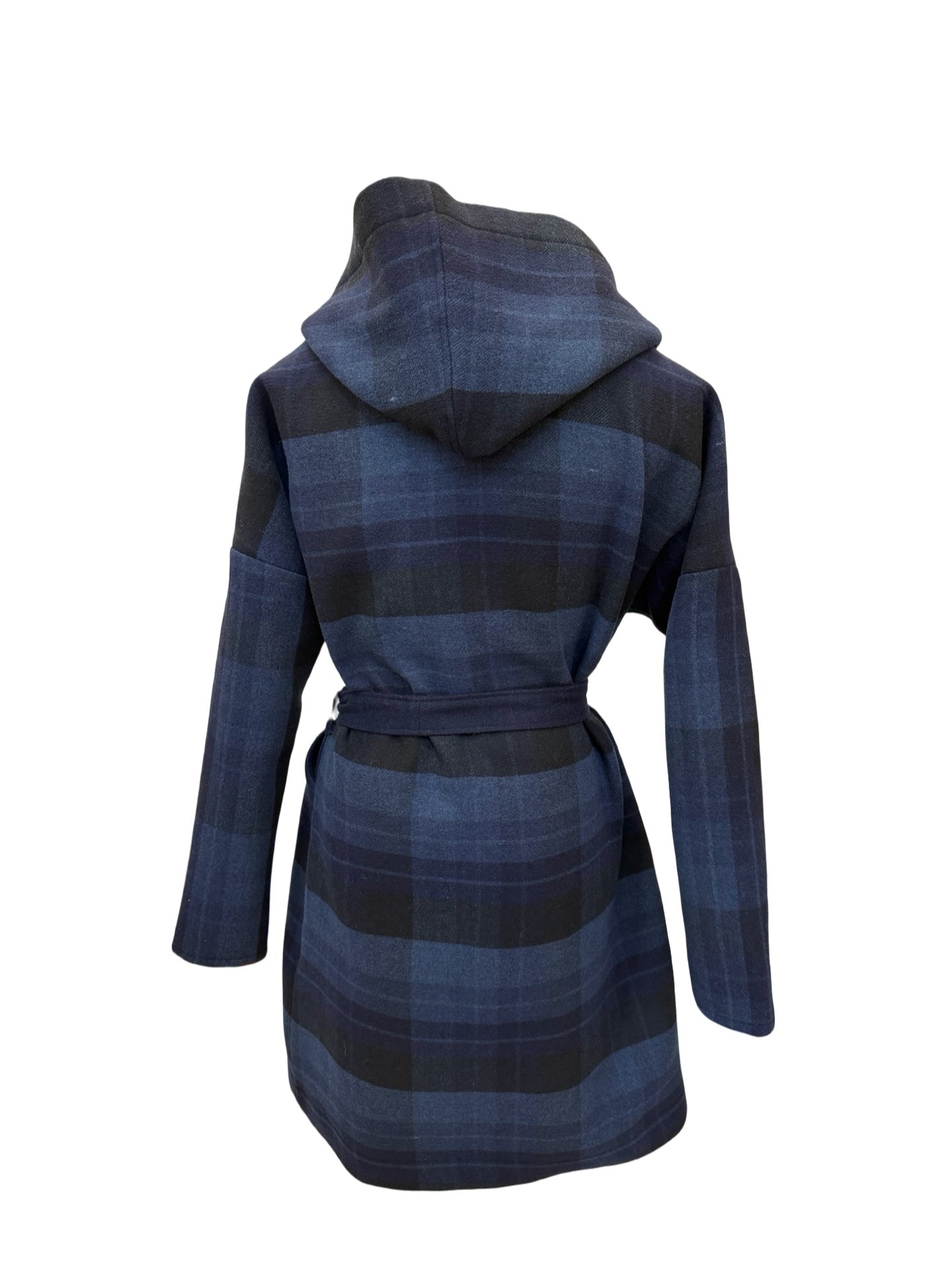 "Tiggy" Wool Blend Coat - Navy Check