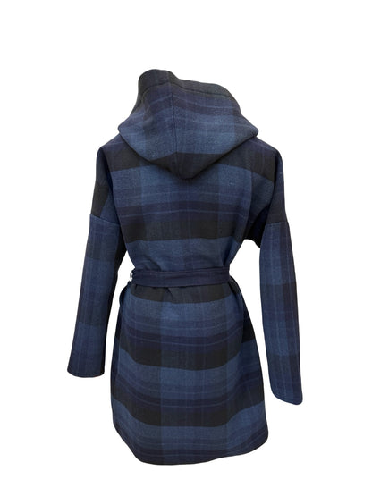 "Tiggy" Wool Blend Coat - Navy Check