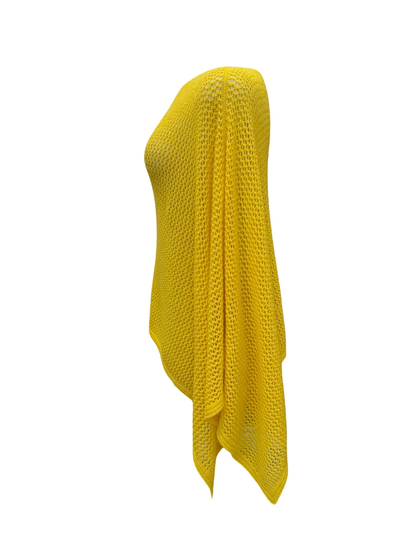 Cotton Merino Mesh Poncho / Buttercup