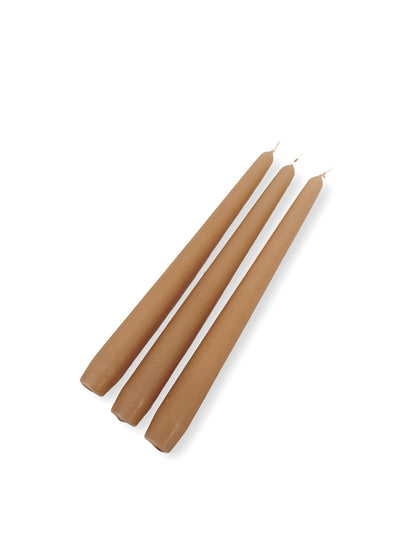 Almond Venetian Tapered Candle - 250mm