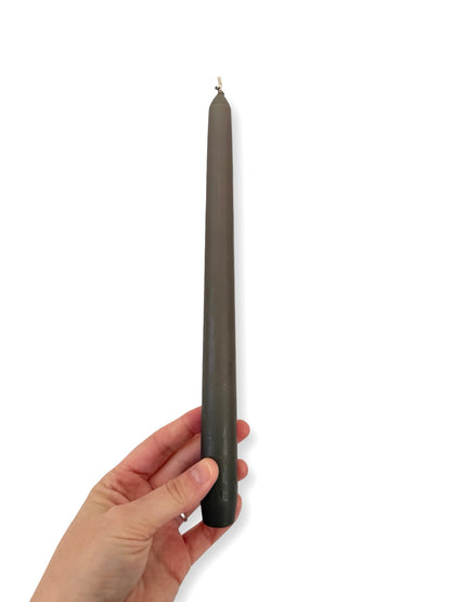 Stone Grey Venetian Tapered Candle - 250mm