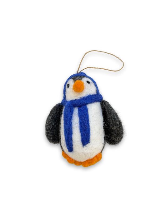Felted Wool Penguin - Blue
