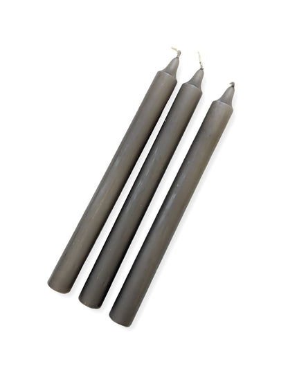 Stone Grey Coloured Candle - 240mm