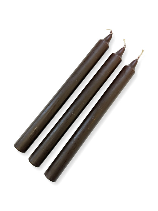Chocolate Brown Coloured Candle - 240mm