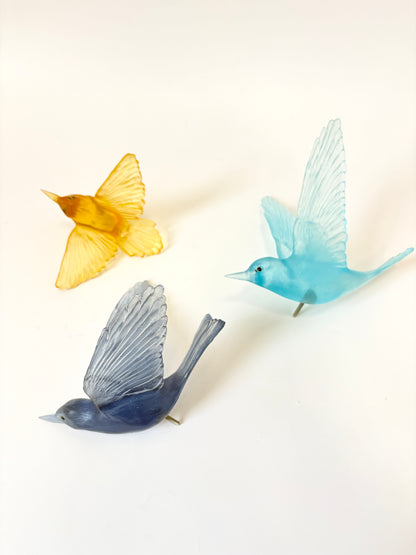 Bellbird / Korimako #2 (Wings Back) - Steel Blue