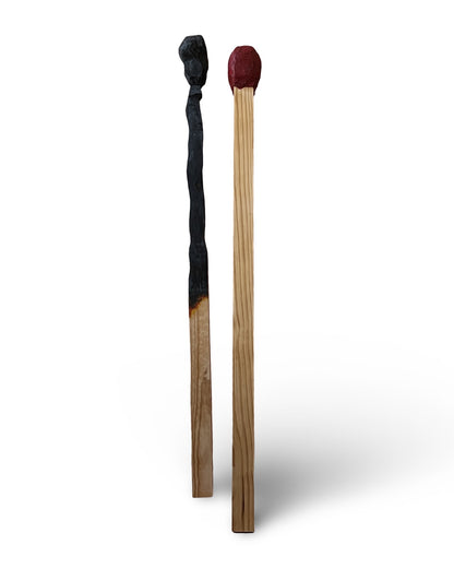 Large 1.3m Oversize Pair of Matchstick Artworks by Liz McAuliffe (26088)