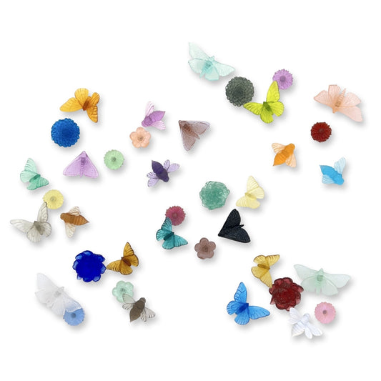 The Garden Path - 38 piece glass art installation by Luke Jacomb