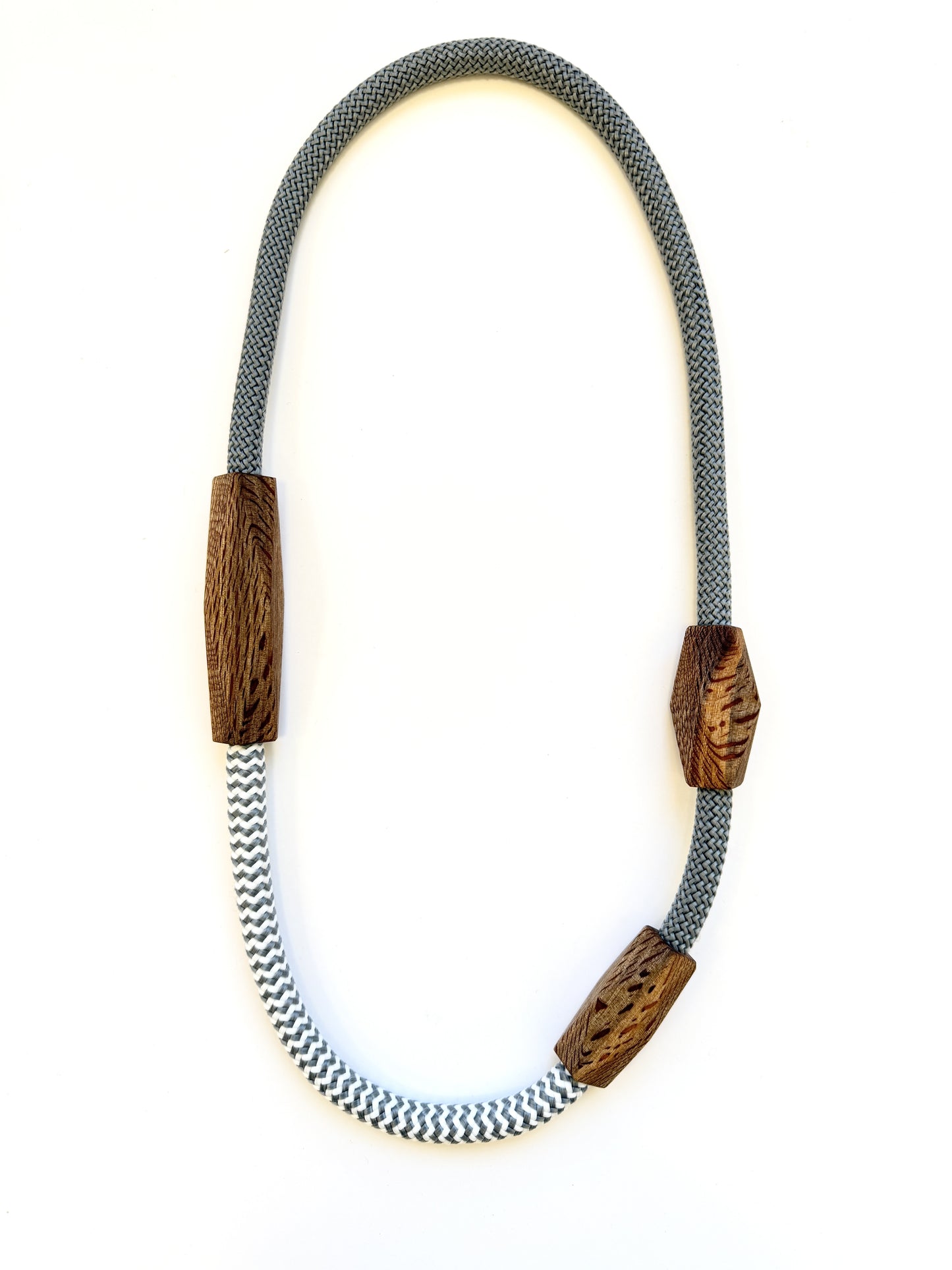 Native Timber Rewarewa Long Chunky Necklace - Grey