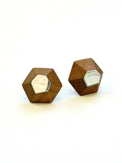 Stirling Silver Faceted Native Timber Studs