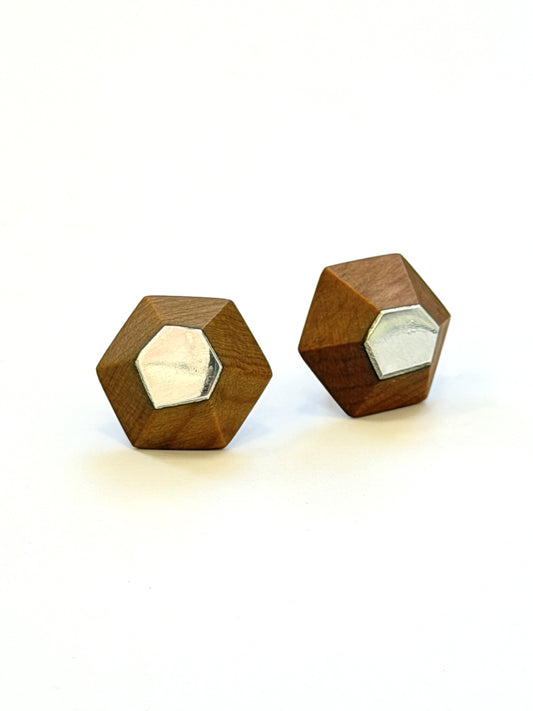 Stirling Silver Faceted Native Timber Studs