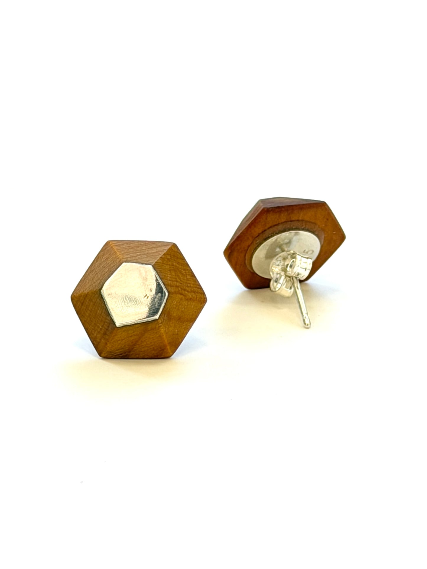 Stirling Silver Faceted Native Timber Studs