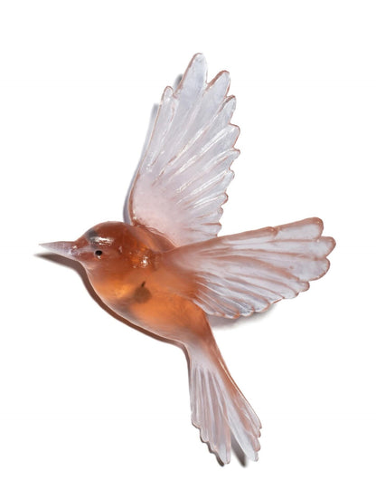 Fernbird / Mātātā - Rose - Glass artwork by Luke Jacomb