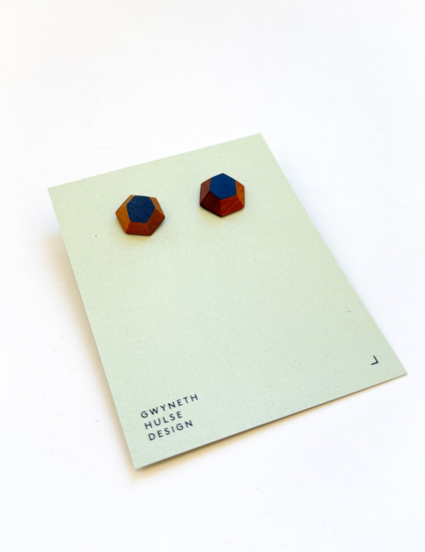 Navy Blue Faceted Native Timber Studs