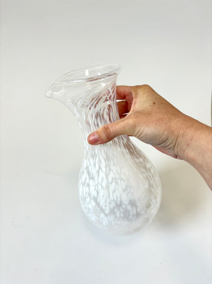 Handblown Glass Carafe - White Speckle #1