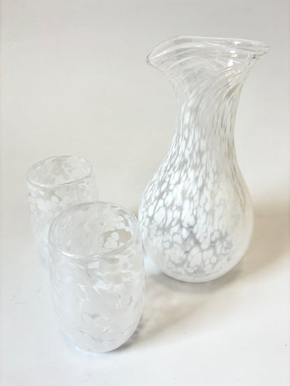 Handblown Glass Carafe - White Speckle #1