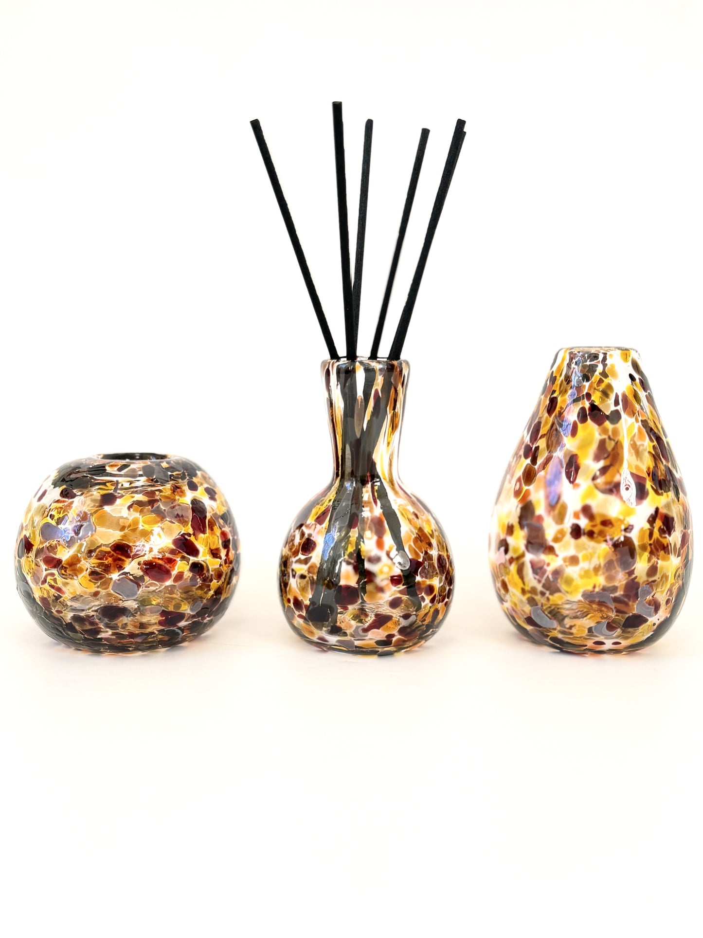 Handblown Glass Diffuser Vase - Tortoiseshell
