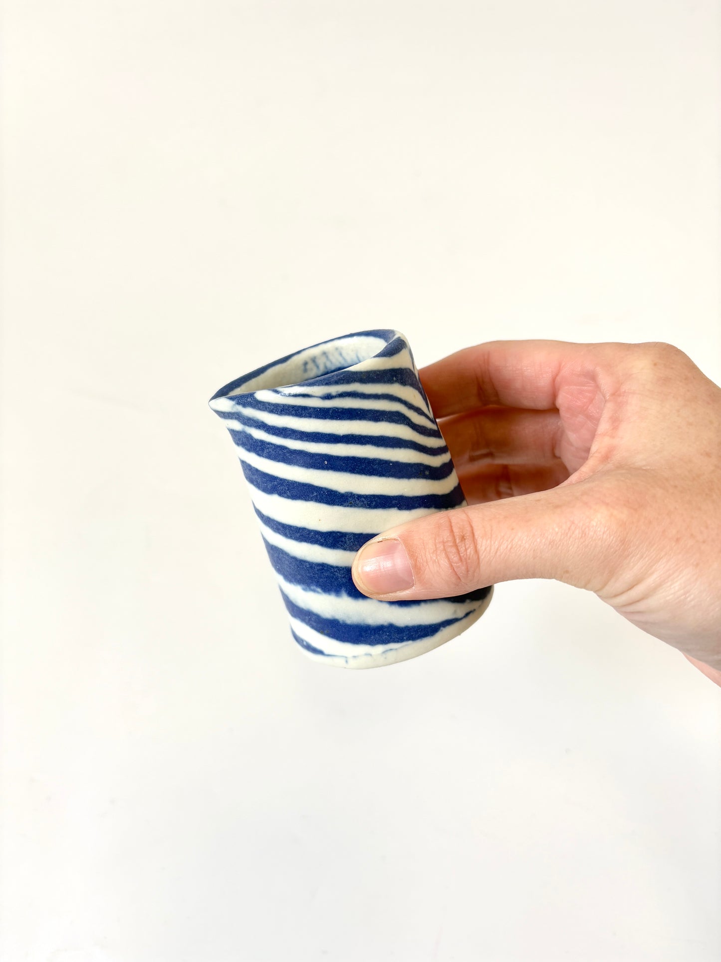 Small Pourer - Ceramic Nerikomi Dark Blue Stripe