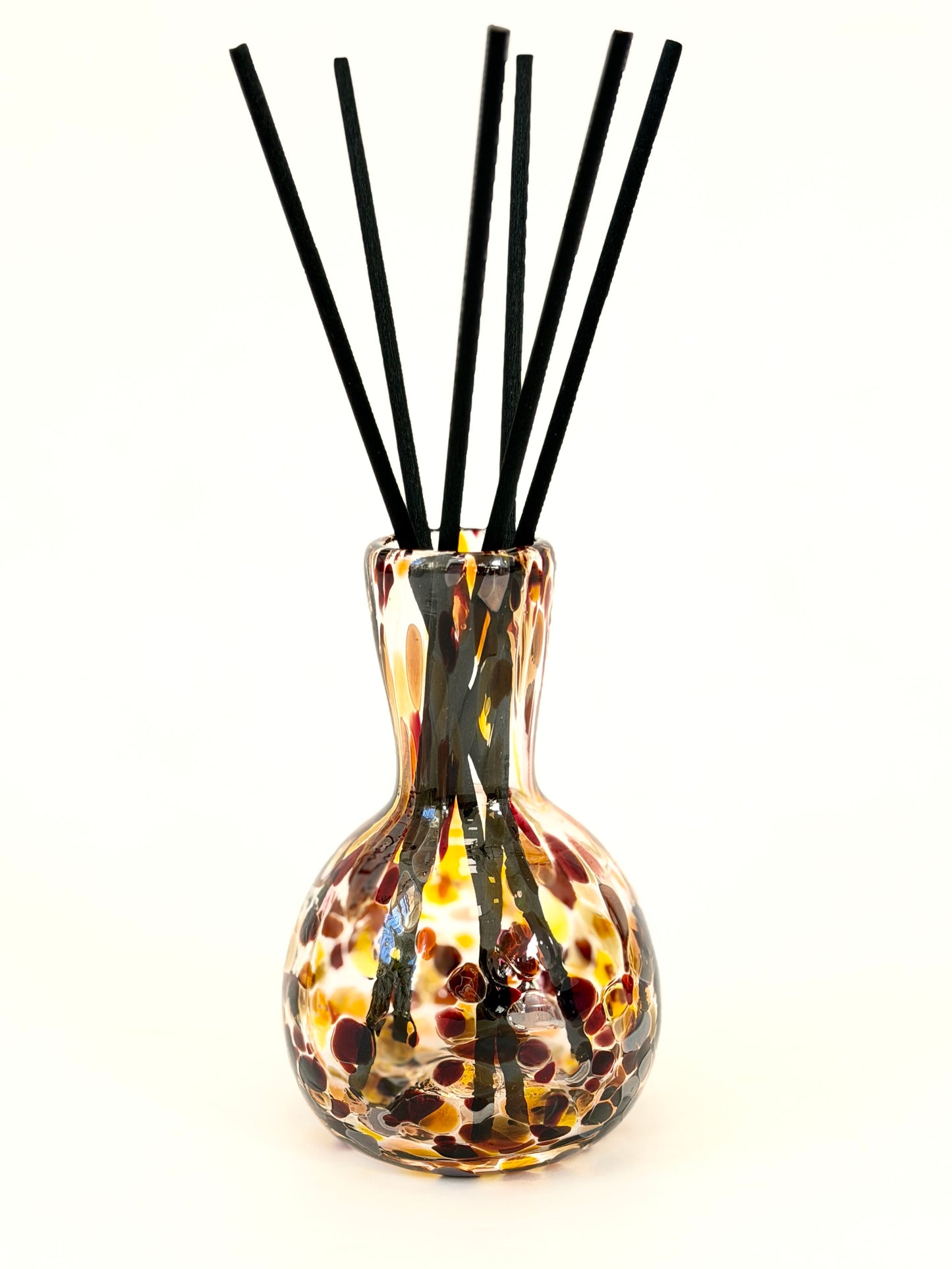 Handblown Glass Diffuser Vase - Tortoiseshell
