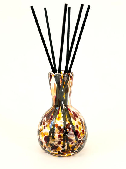 Handblown Glass Diffuser Vase - Tortoiseshell