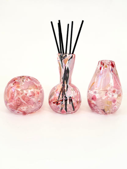 Handblown Glass Diffuser Vase - Pink Shard