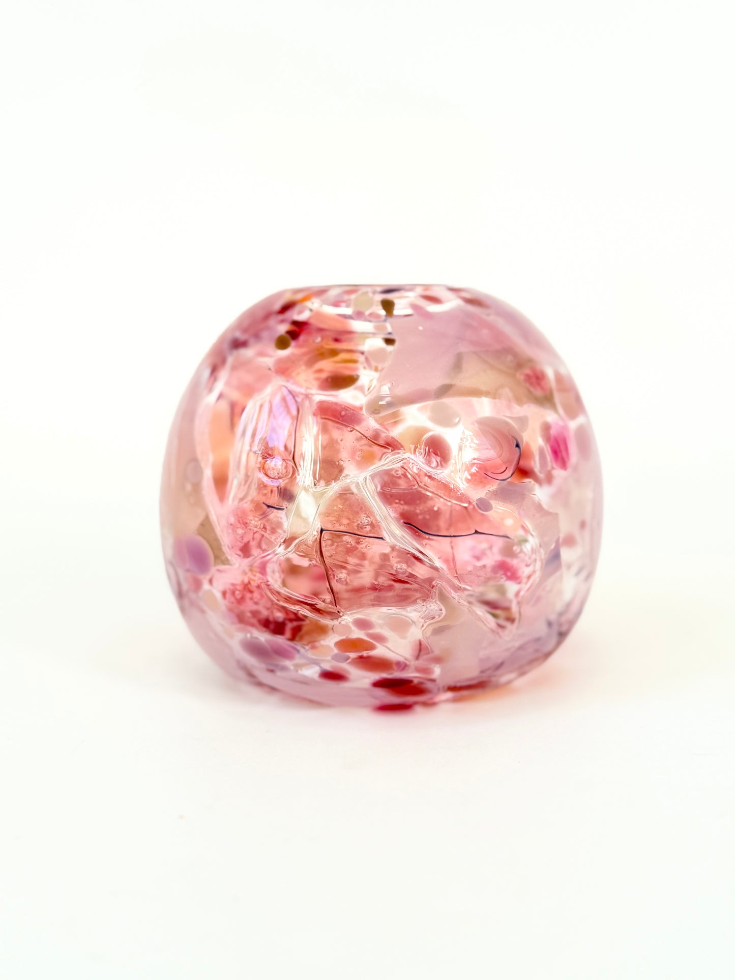 Handblown Glass Diffuser Vase - Pink Shard