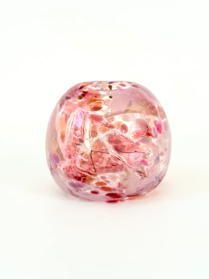 Handblown Glass Diffuser Vase - Pink Shard
