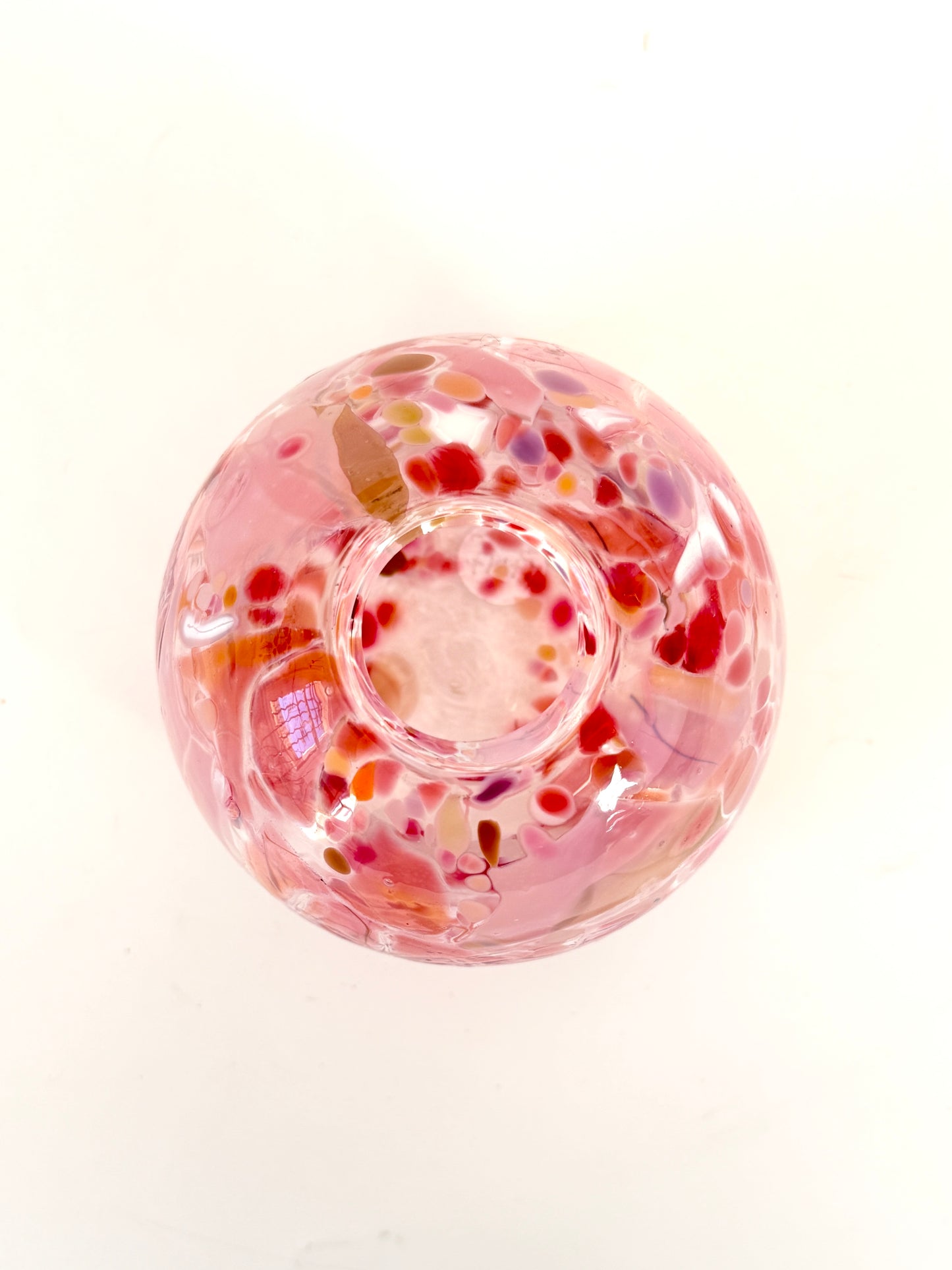 Handblown Glass Diffuser Vase - Pink Shard