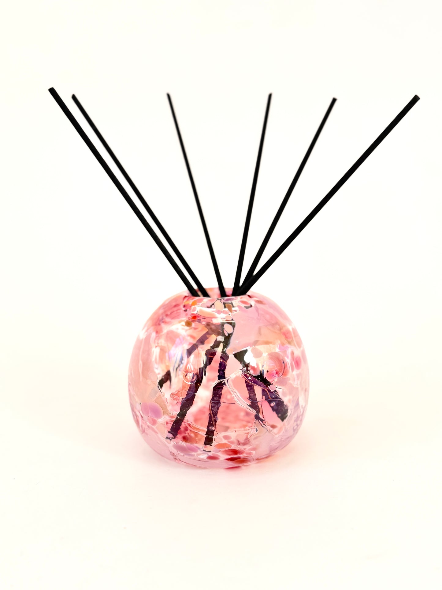Handblown Glass Diffuser Vase - Pink Shard