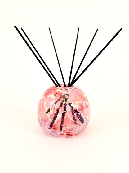 Handblown Glass Diffuser Vase - Pink Shard