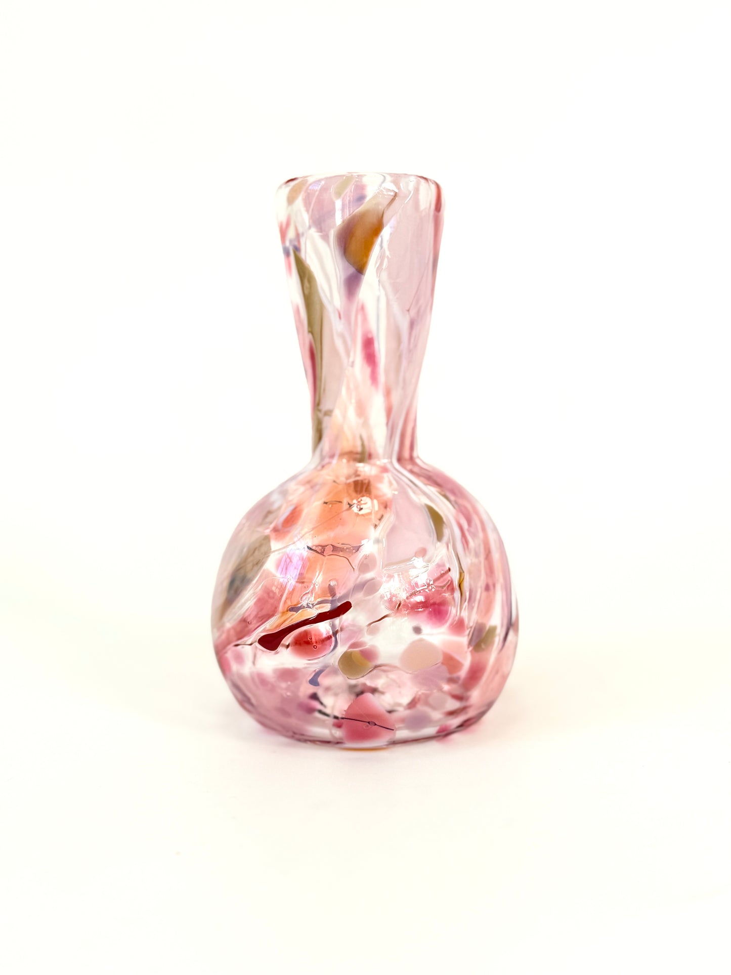 Handblown Glass Diffuser Vase - Pink Shard