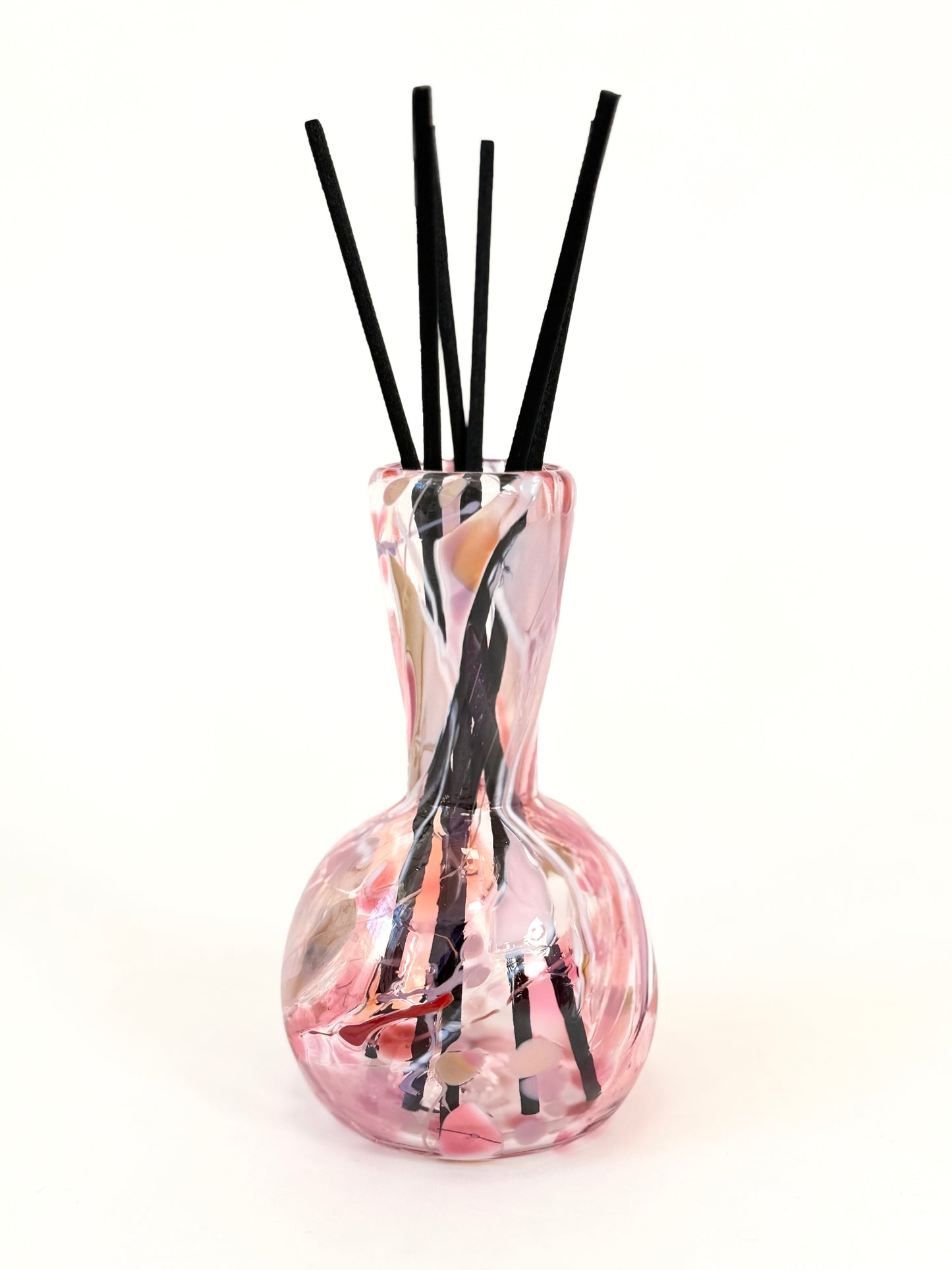 Handblown Glass Diffuser Vase - Pink Shard
