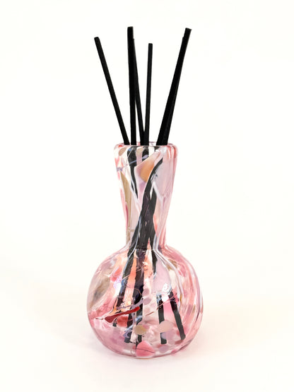 Handblown Glass Diffuser Vase - Pink Shard