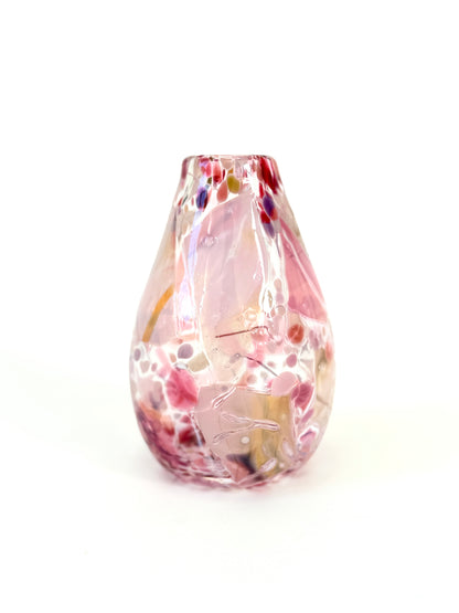 Handblown Glass Diffuser Vase - Pink Shard