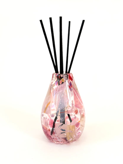 Handblown Glass Diffuser Vase - Pink Shard