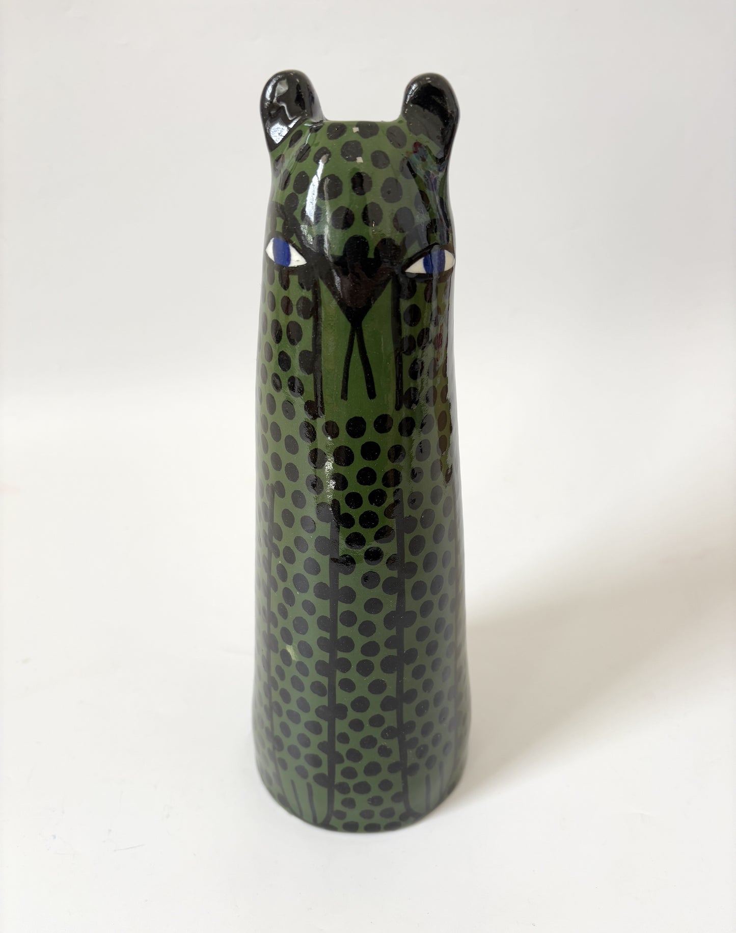 Dark Green Cheetah Vase by Studio Soph - Tall