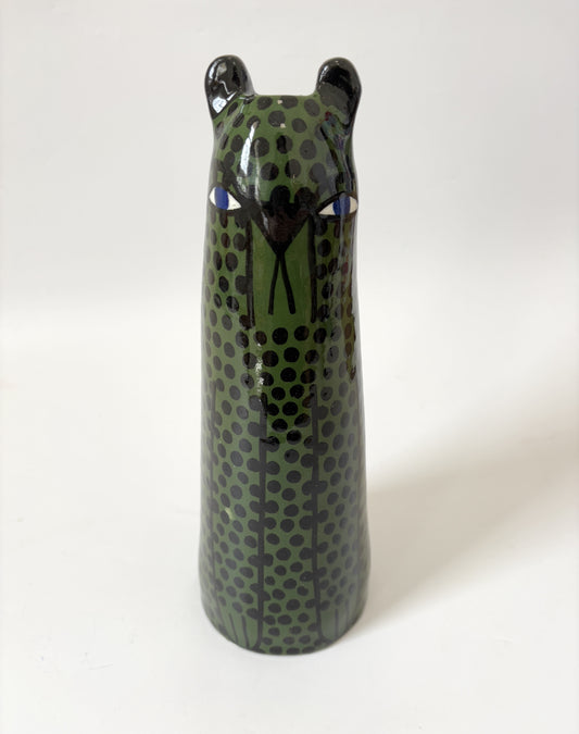 Dark Green Cheetah Vase by Studio Soph - Tall