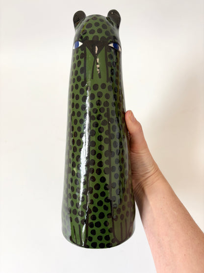 Dark Green Cheetah Vase by Studio Soph - Tall