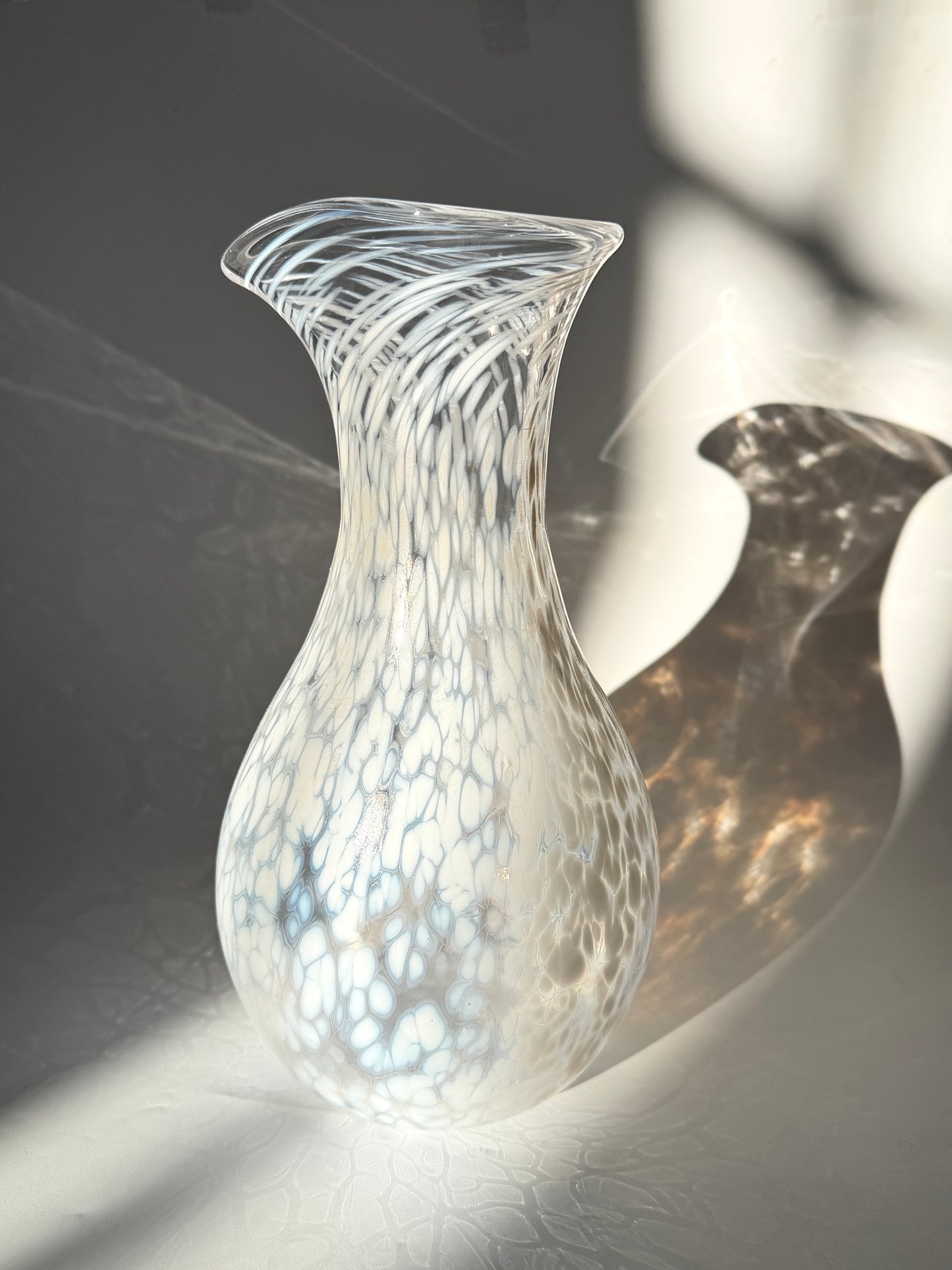 Handblown Glass Carafe - White Speckle #1