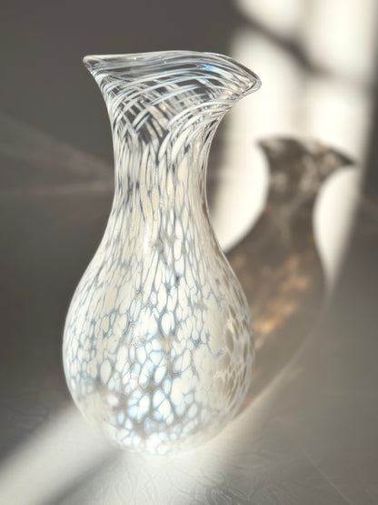 Handblown Glass Carafe - White Speckle #1