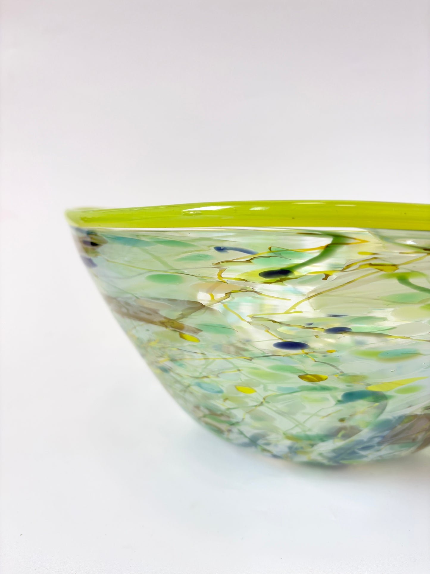 Large Shard Handblown Glass Bowl in Green